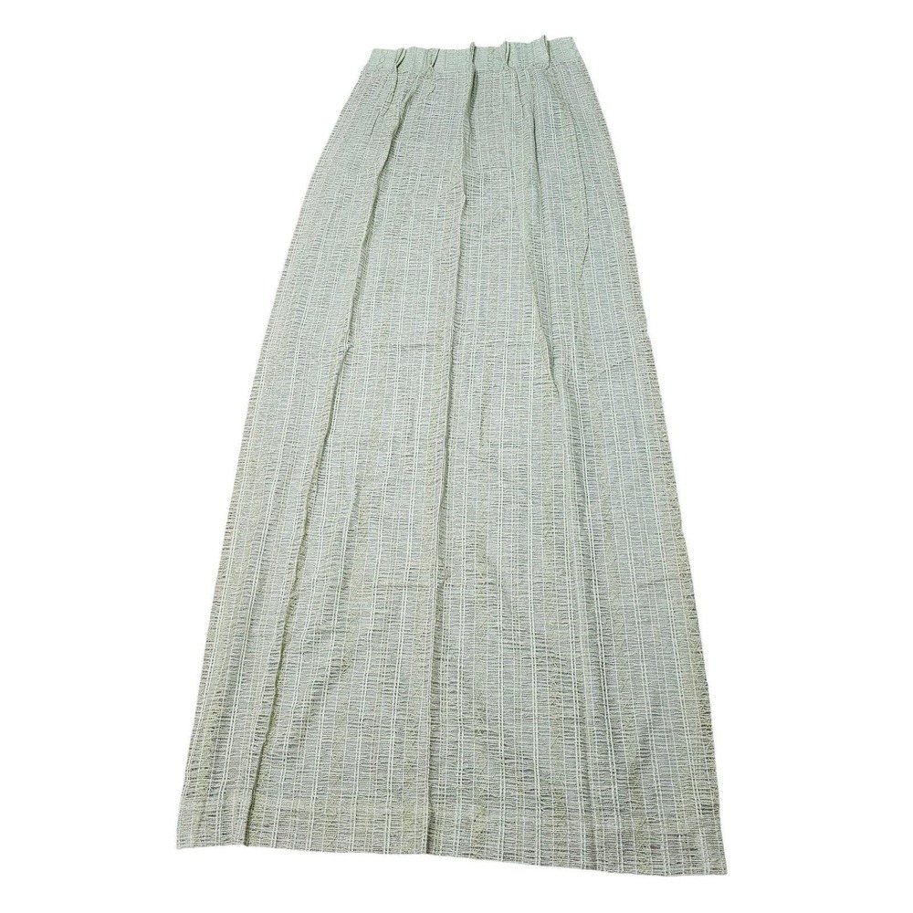 Vintage 50s 60s Open Weave Pinch Pleat Lined Curtain Panels 4pc Set Green 23x81 - Picture 3 of 10